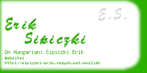 erik sipiczki business card